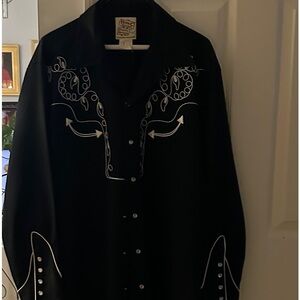 Men's Black Western Shirt
